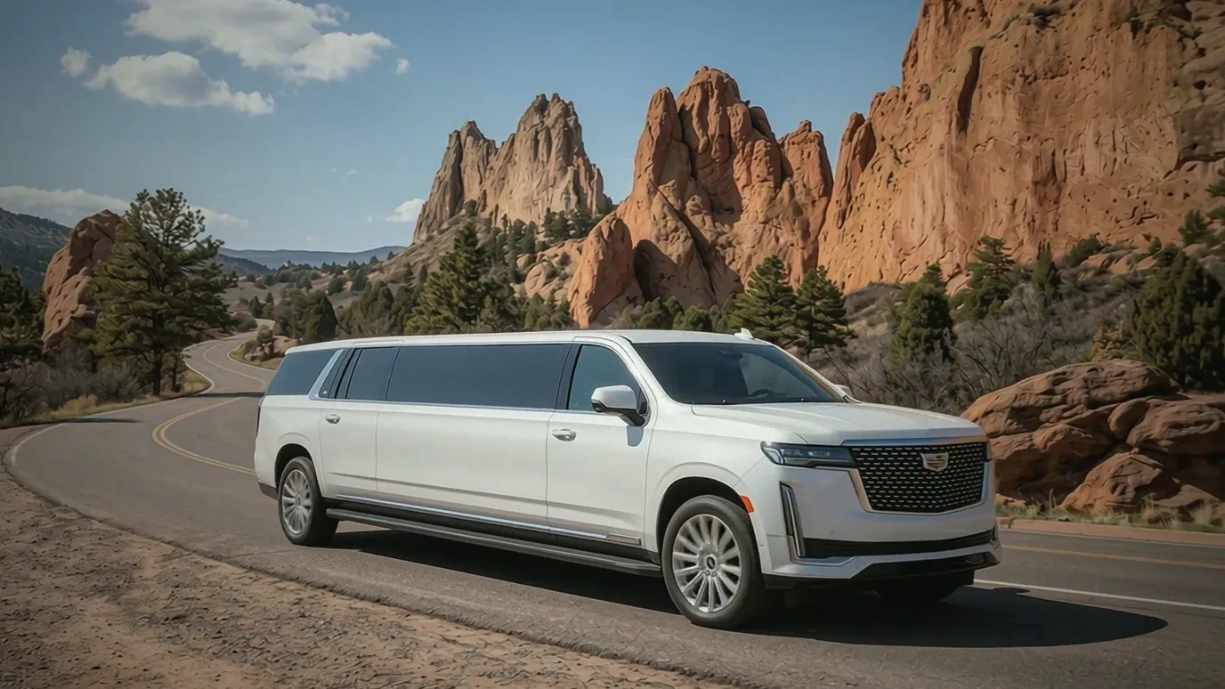 Longmont white Cadillac Escalade 20 passenger stretch limo