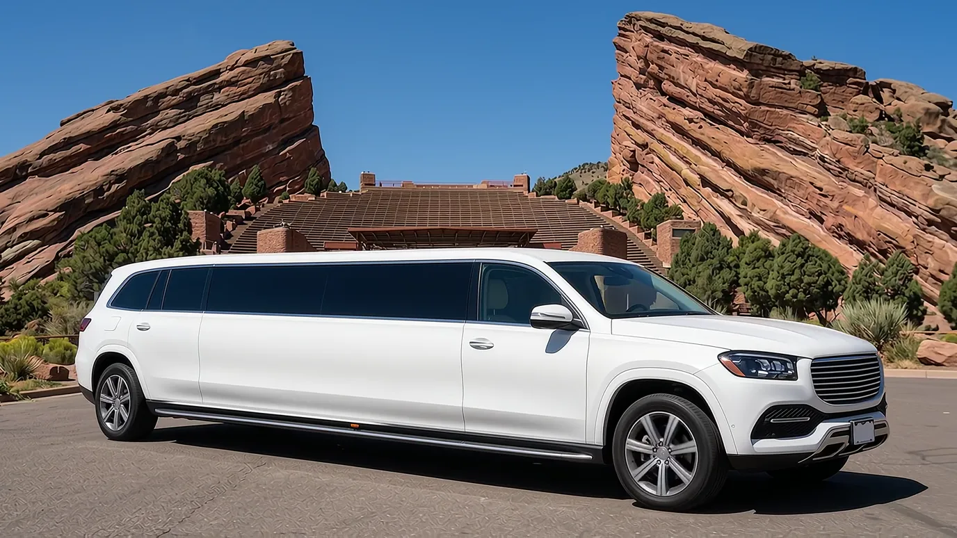Longmont white Mercedes GLS 18 passenger stretch limo
