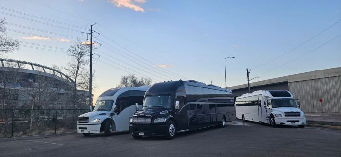 Black limo coach – Longmont party bus rental
