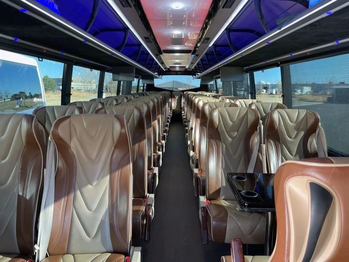 Charter coach interior – Longmont party bus rental