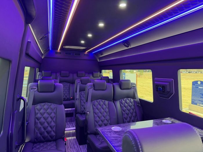 Executive Sprinter seating – Longmont party bus rental
