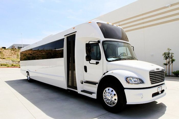 White limo bus – Longmont party bus rental